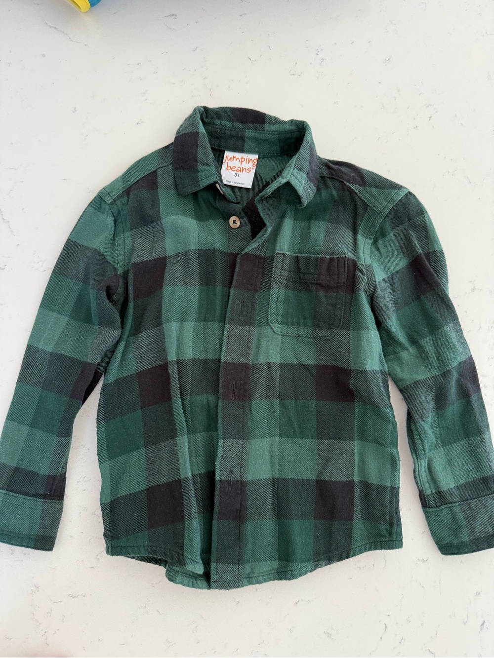 jumping beans Green & Black Plaid Button-Down Shirt